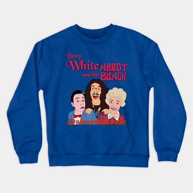 "Betty white and the nerdy bunch" red Crewneck Sweatshirt by FrogJam on toast